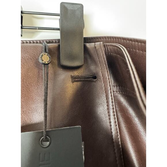 Kendall Kylie Plus Size Faux Leather Button Skirt Brown Size 3X New With Tags - Picture 3 of 12